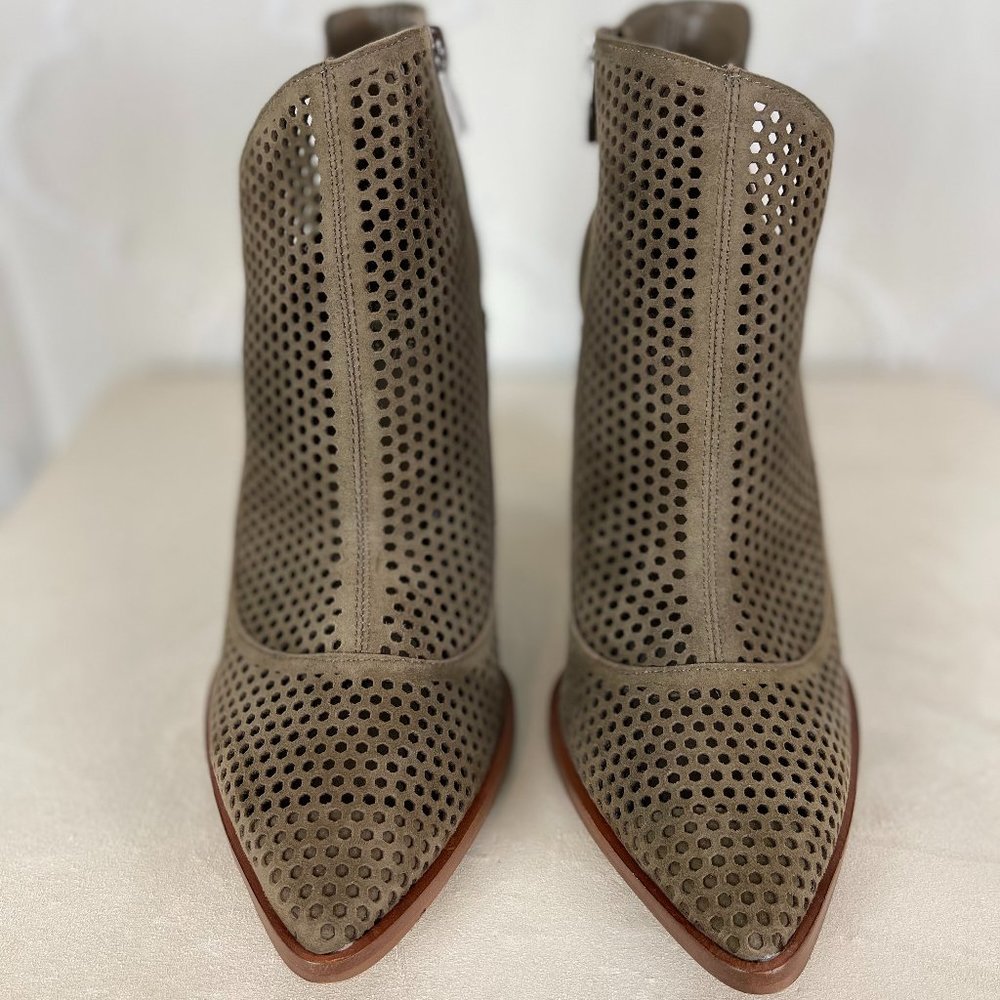 Vince Camuto Taupe Suede Mesh Bootie